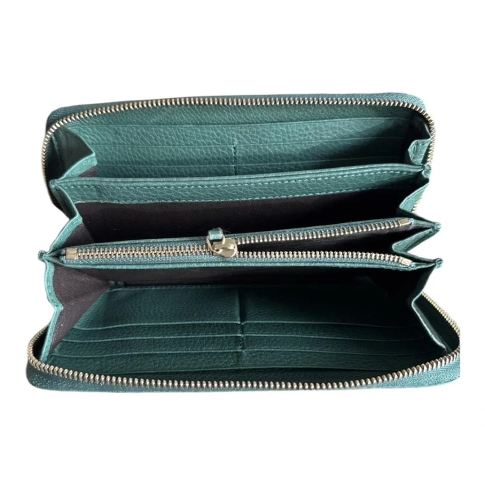 EUC Authentic Gucci Forrest Green Leather Soho Zippy Wallet with Tassel - Picture 7 of 12